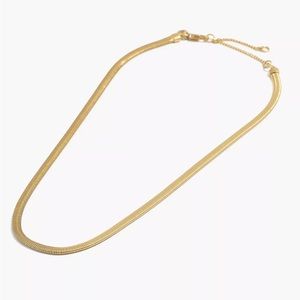 Madewell Herringbone Necklace in Vintage Gold